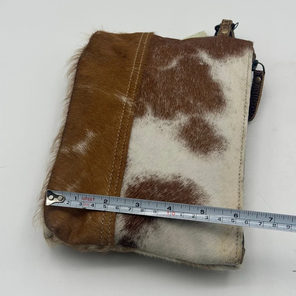 Myra Bag Cowhide Wristlet Clutch Brown White Spotted Hair-on-Hide NWT
